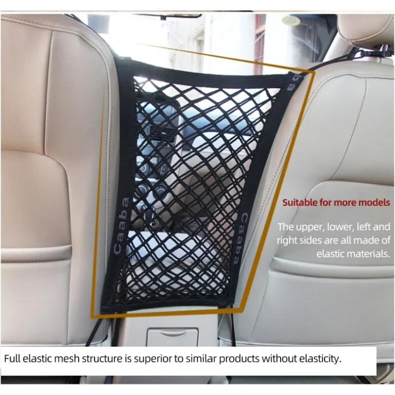 Car Elastic Storage Net Bag Between Seats Auto Interior Organizer Car Divider Pet Barrier Universal Stretchable Mesh Bag
