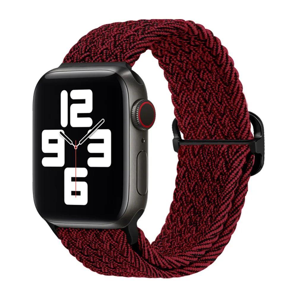 Плетеный браслет Solo Loop для Apple watch Ultra band 40 мм 44 мм 41 мм 38 мм 49 мм 45 мм Эластичный нейлоновый браслет для iWatch series 9 8 7 6 5 4 3 se