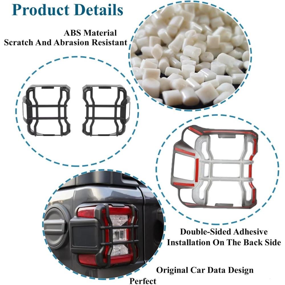 Fog Light for Wrangler JL 2018-2023 Car Tail Light Decoration LED Taillight Protection Guards Cover Lamp Hoods