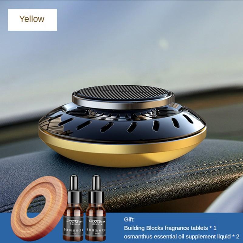Солнечная автомобильная парфюмерия Тип сиденья Эфирное масло Вращающаяся летающая тарелка Форма НЛО Автомобильная ароматерапия Свежий дезодорант Украшение Эфирное масло * 2 + древесные хлопья * 1