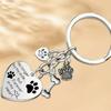 Dog Paw Pet Memorial Key Chain Love Heart Pet Keychain Pendants Cute Dog Tag Key Chain  Gift