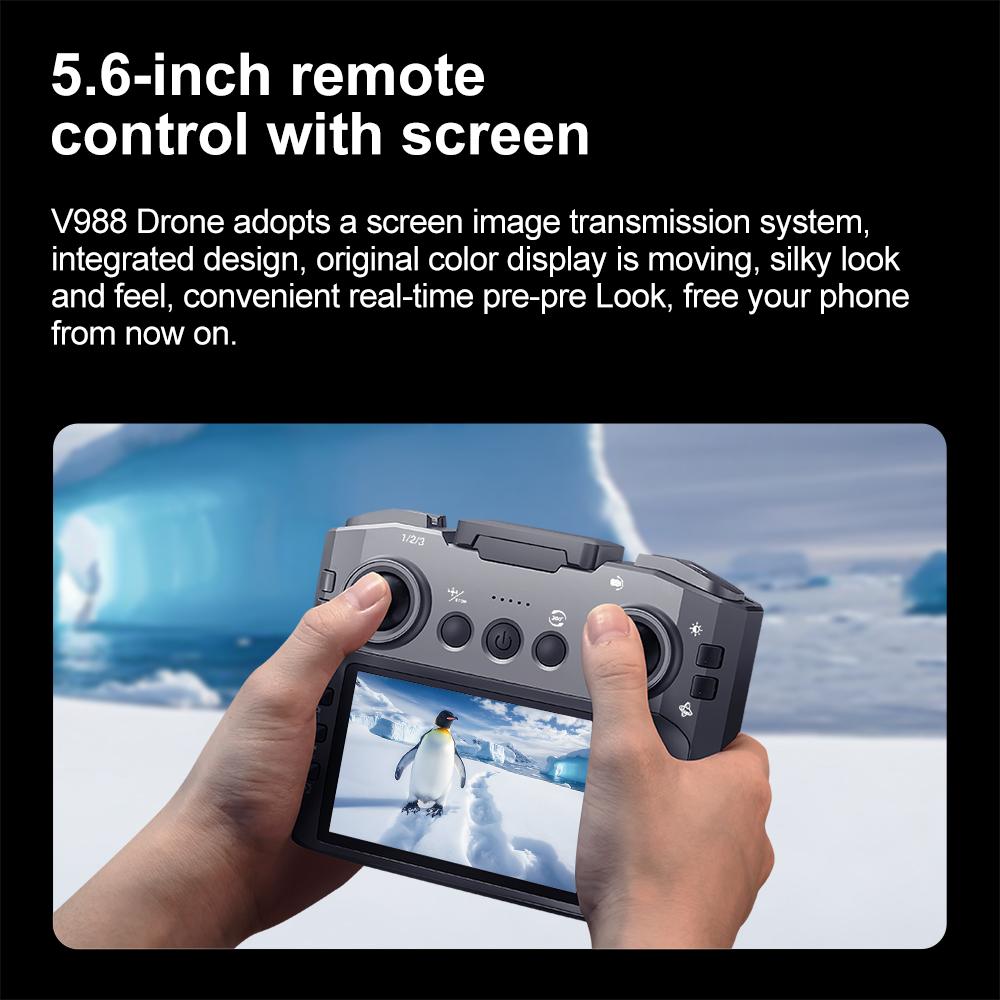 NEW V988 Drone 8K HD Dual Camera 4K Professional Remote Control with Screen 5G WIFI Brushless Motor Foldable Quadcopter GPS