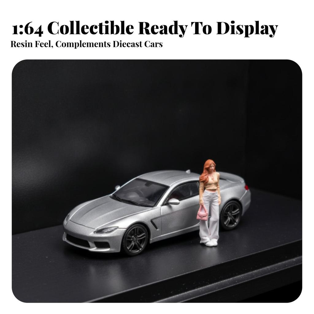 1:64 Scale Standing Woman Figurine Collectible Diorama Character Figure Lifelike