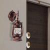 Red Antique Bronze Plastic Wall Lampshade,Retro Lantern Shaped Transparent Lampshade with E27 Lamp Holder for Bedrooms & Porches