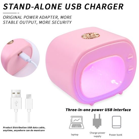 Портативная мини-лампа для ногтей с питанием от USB, компактный дизайн, ТВ-образный лак для ногтей без черного цвета, быстросохнущий маникюрный аппарат для ногтей