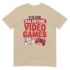 V Is For Video Games Funny Valentines Gamer Boy Unisex Kids Tshirt