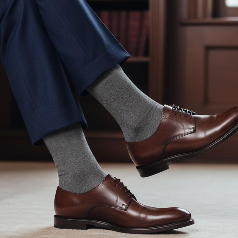 RENOMA Men's Basic Plain Mid-Calf Socks Set of 10