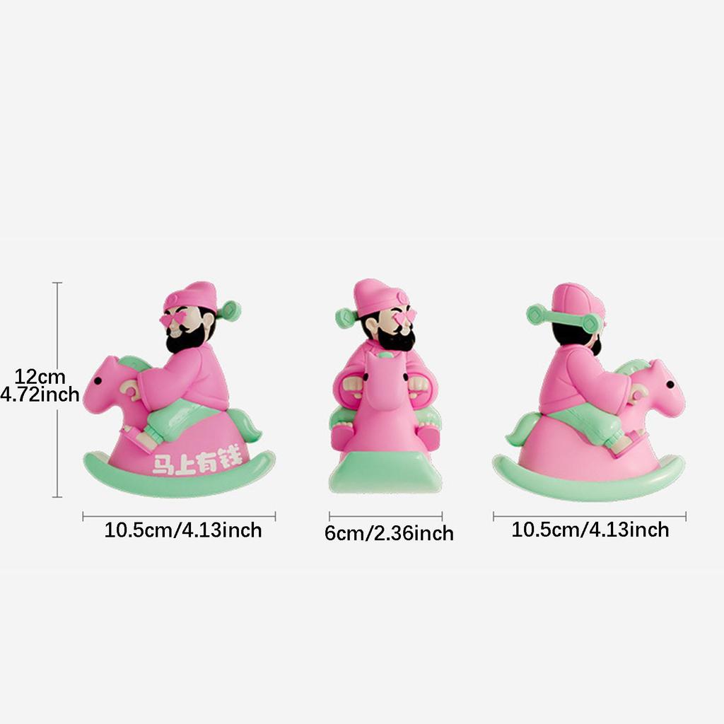 God of Wealth Figurine Desk Decoration Resin Craft Cartoon Creative Decorative Sculpture for Spring Festival Cabinet Bedroom