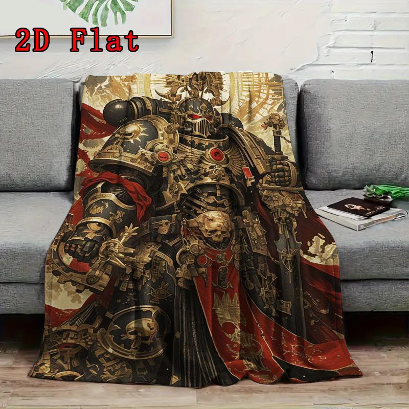 Warhammer 40k 2D Flat Pattern Flannel Blanket High quality All Seasons Warmth and Comfort Perfect for Christmas Gifts.MMT0918390