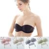 Women's Strapless Invisible Bra Replaceable Sheer Buckle Braletter Push Up Half Cup Tank Top Sexy Underwear