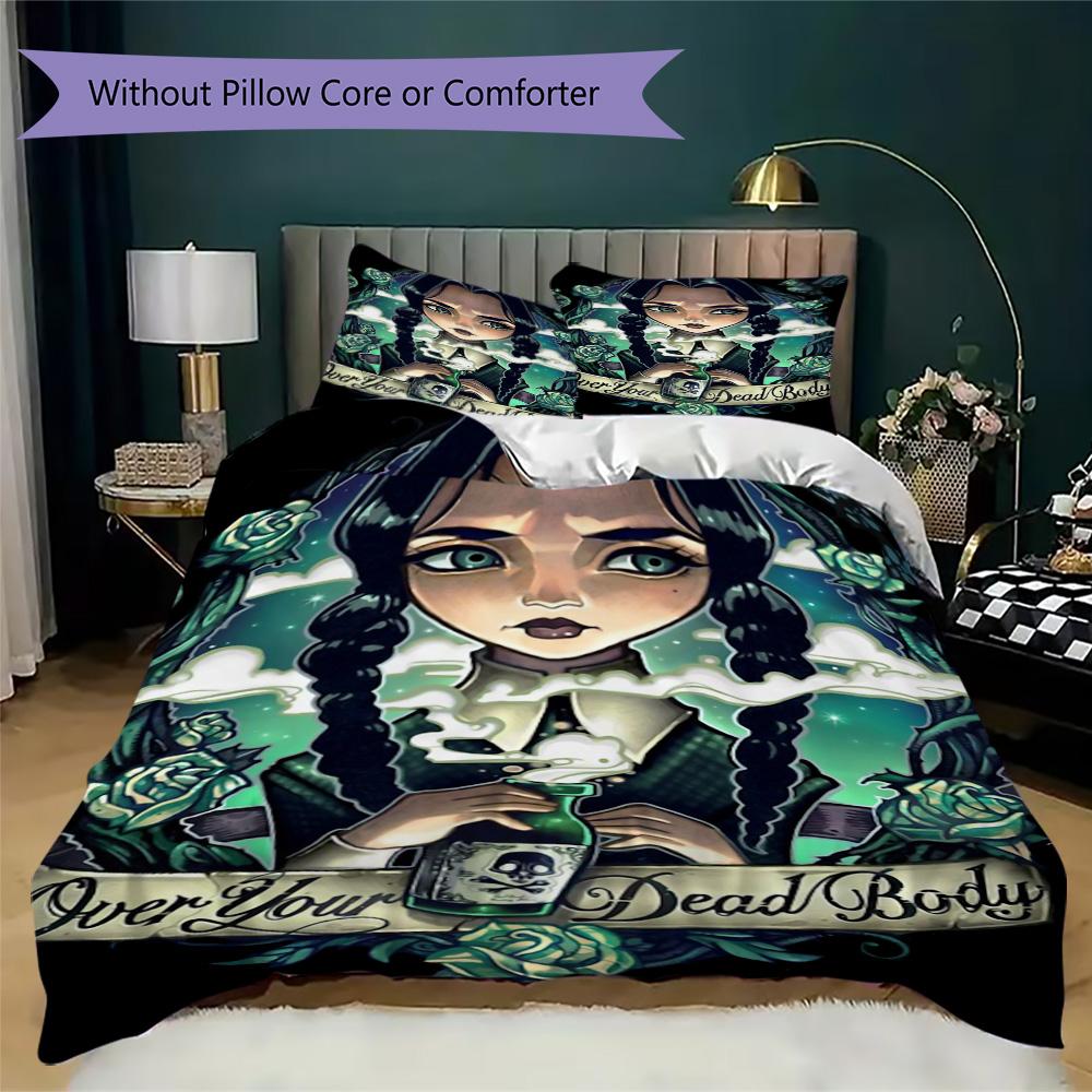 Dark Girl and Mysterious Potion Pattern Bedding,Quilt Set Quilt Cover Pillowcase Home Birthday Gift (1*duvet cover+2*pillowcase,without core)ZSJT09171