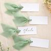 Handwritten Business Cards 50 Sheets Blank Textured Paper Cards with Chiffon Ribbon Wedding Invitations Table Name Tags for Party Banquet Office Decor
