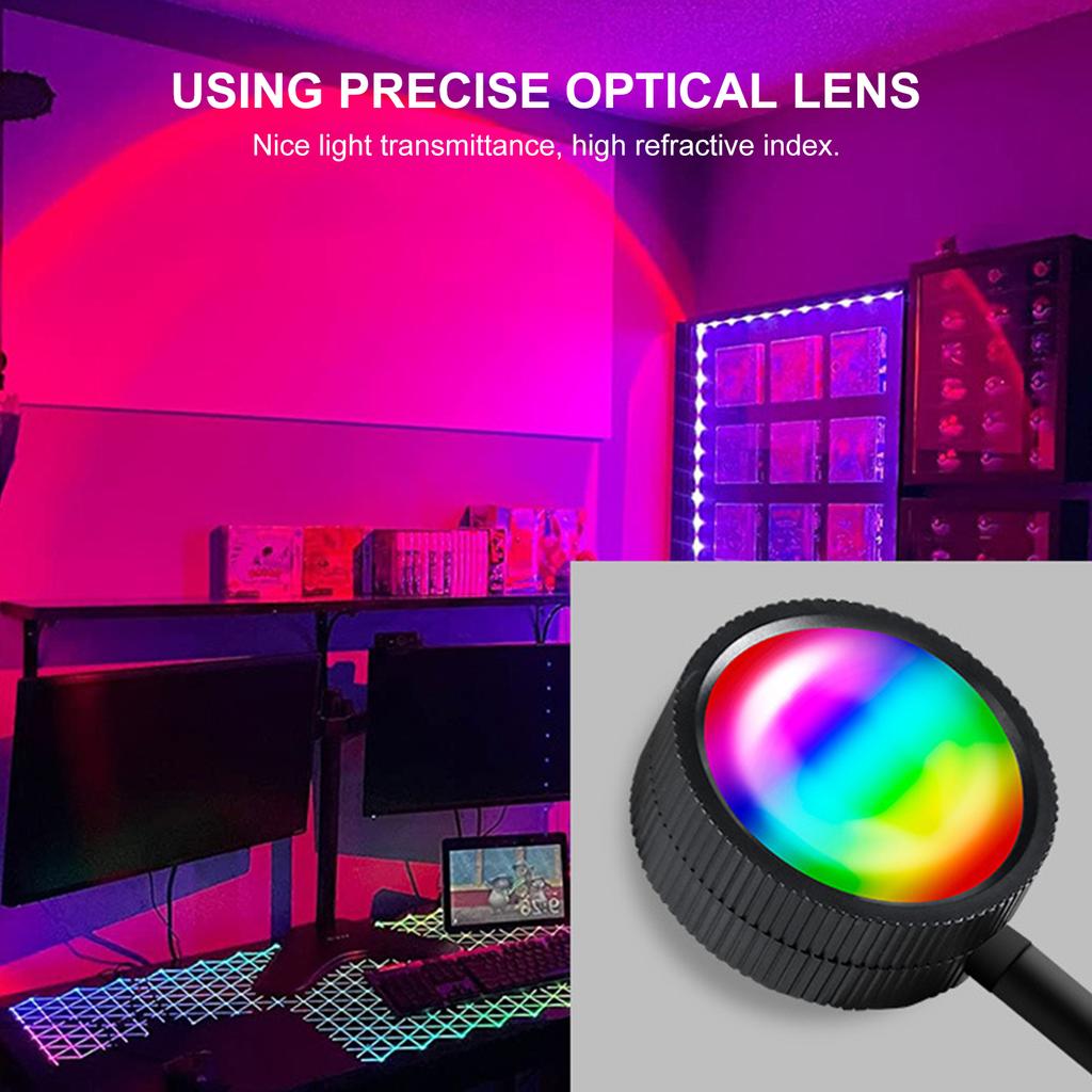 RGB лампа Sunset Atmосферы, регулируемая на 360 градусов проекционная лампа заката, USB романтические светодиоды, ночник