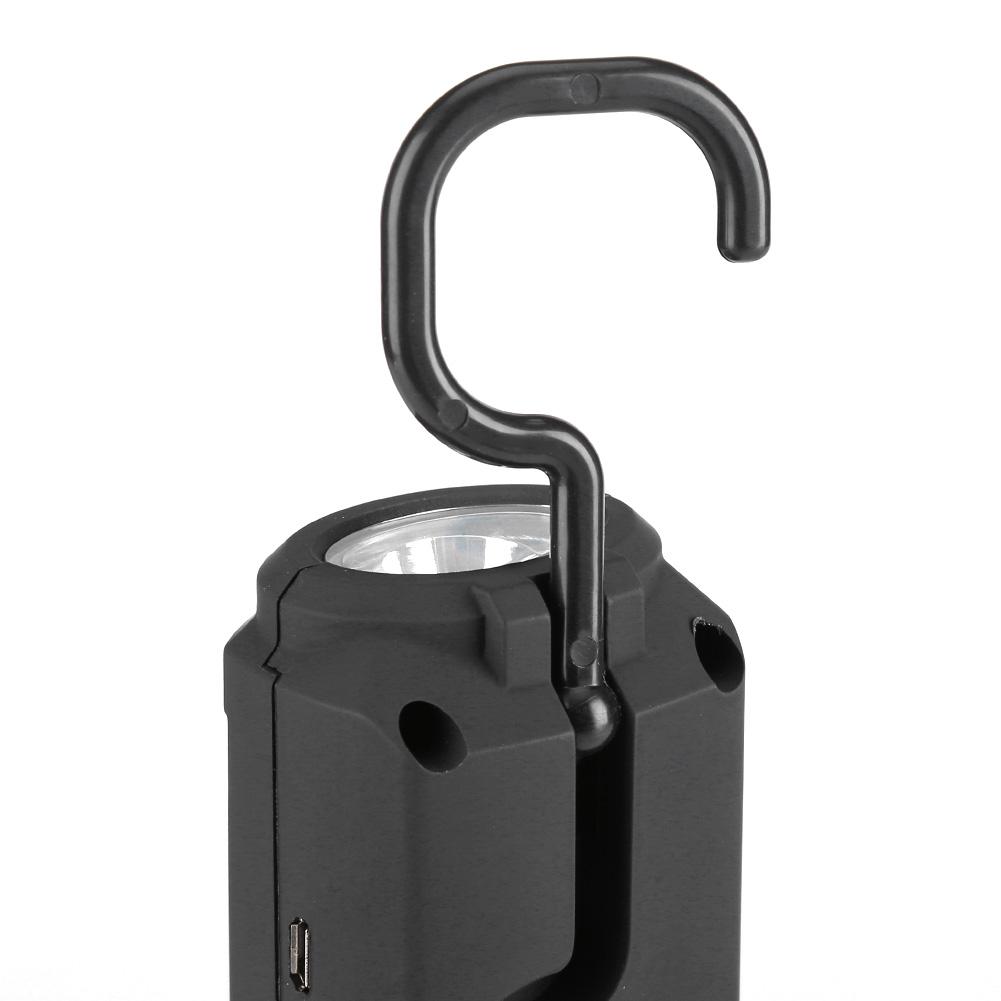 3W Rechargeable COB LED Flashlight Camping Emergency Work Light with Magnetic Stand Red