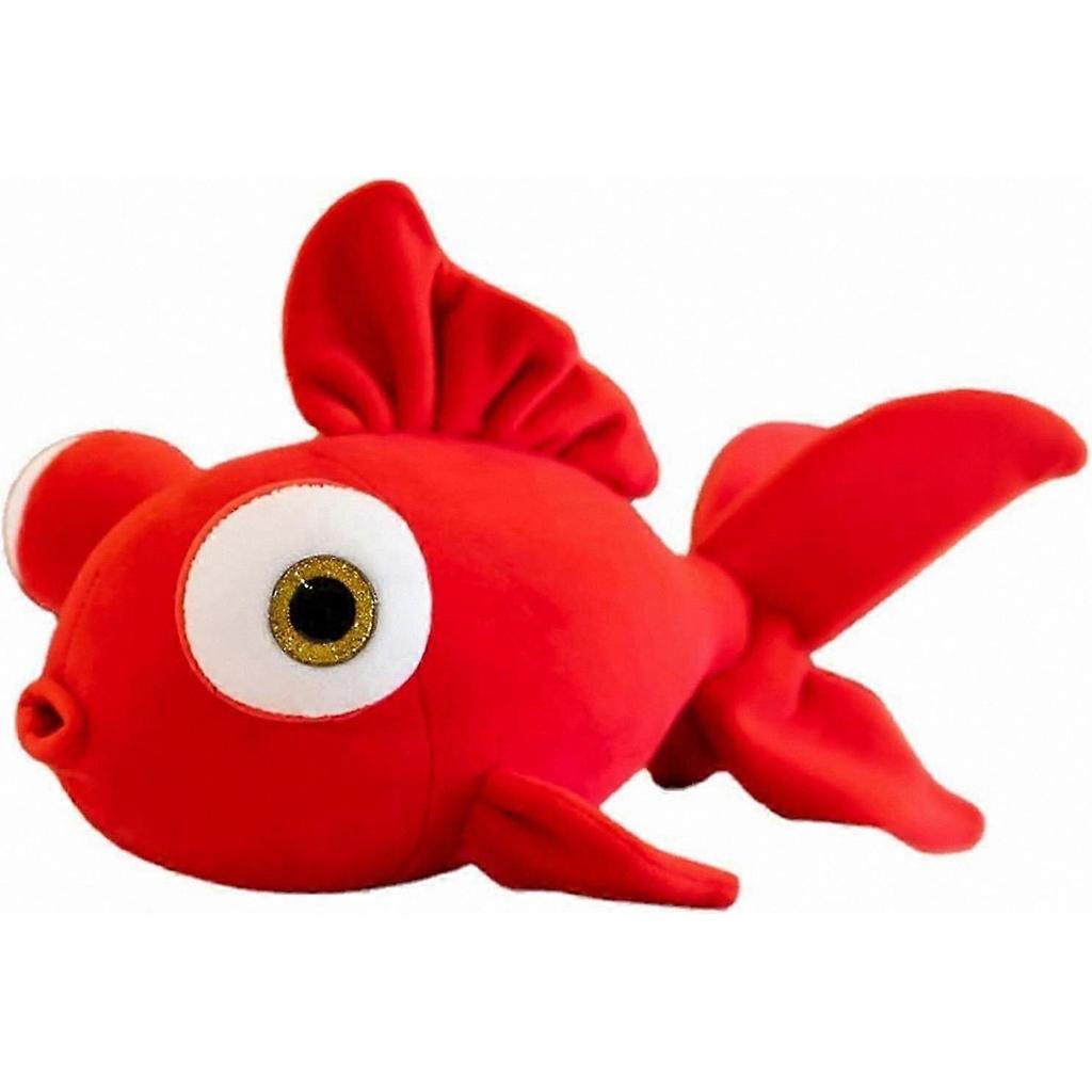 Soft Plush Goldfish Pillow Toy, 13.8" Cute Fish Stuffed Animal, Red Gift for Kids