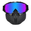 Motorcycle full-frame colorful protective goggles, black off-road outdoor sports model, unisex protective goggles with face shield