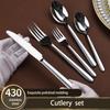 430 Stainless Steel Tableware Hotel High-end Western Food Tableware Foreign Trade Steak Knife, Fork and Spoon Set