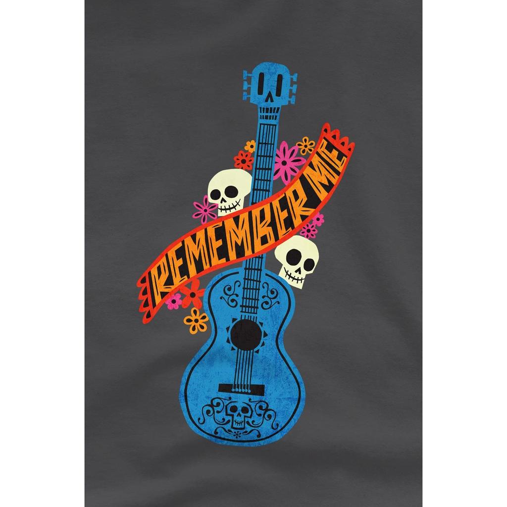 Coco Детская/Подростковая футболка «Помни меня» с гитарой и черепами