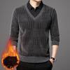 Бархатные утолщенные рубашки для мужчин среднего возраста, зимняя одежда для пожилых, базовые рубашки с эффектом двухслойности, мужские теплые свитера