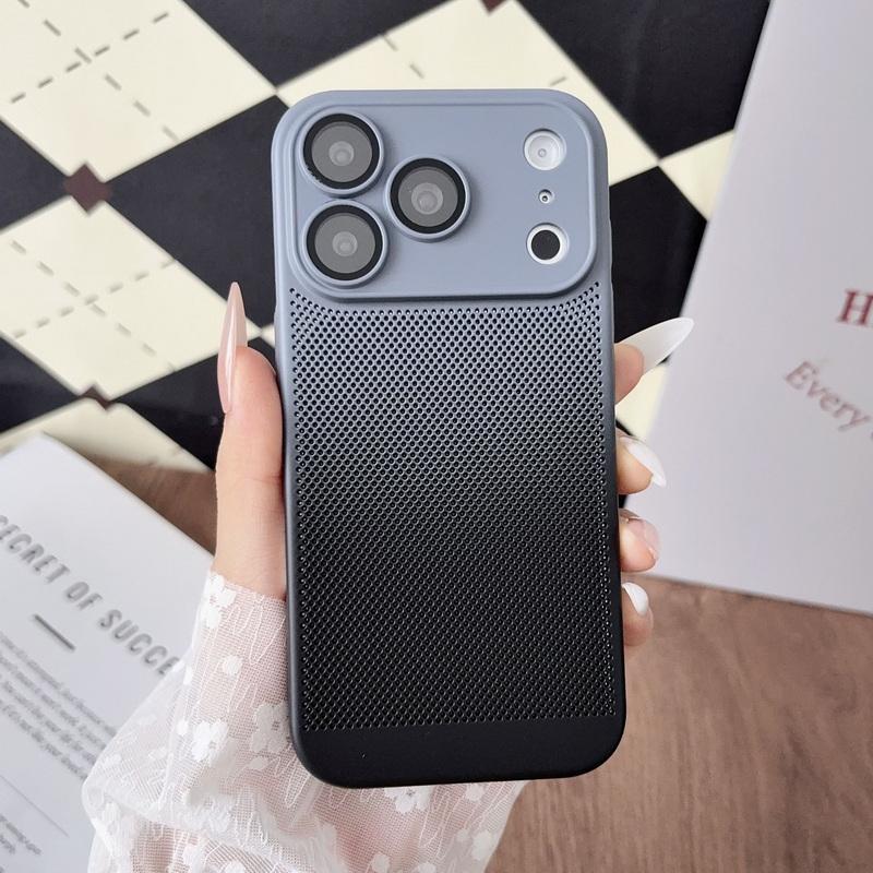Чехол с градиентом и теплоотводом для iPhone 17 Pro Max 16 15 14 13 Pro Max Защита камеры Ударопрочный Жесткий ПК Матовая задняя крышка