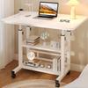 Bedside Table with Wheels 3 Tier Shelves Variable Height Ergonomic Mobile Bedside Laptop Desk for