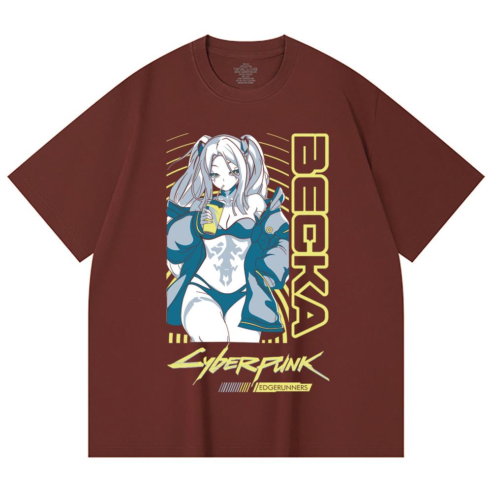 230 Gsm 100% Cotton Cyberpunk V10 Becka Print Unisex Heavy Cotton T Shirt
