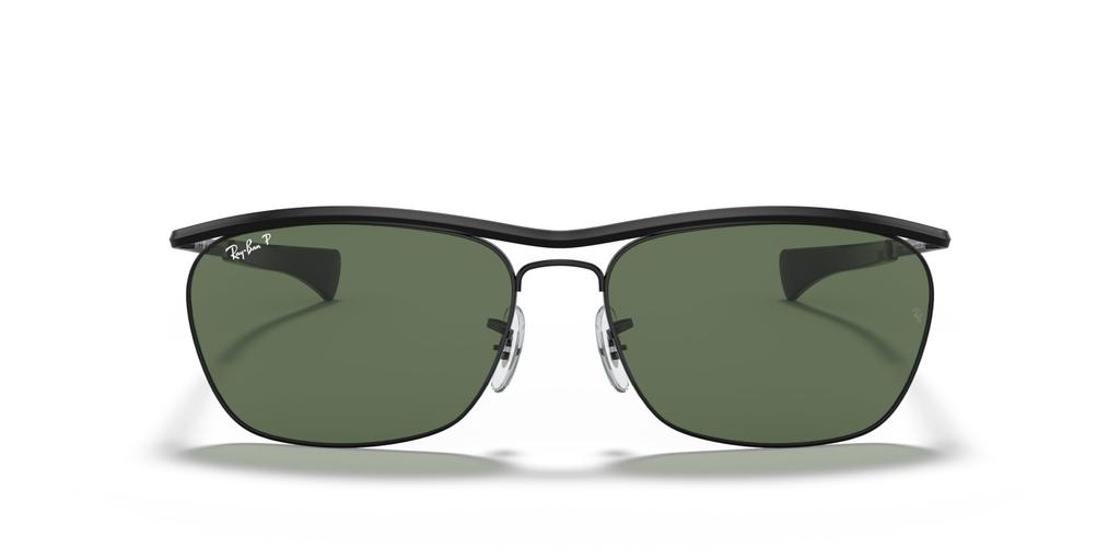Блестящие поляризационные линзы, размер 60, мужские солнцезащитные очки Ray-Ban, черно-зеленые, (0RB3619)