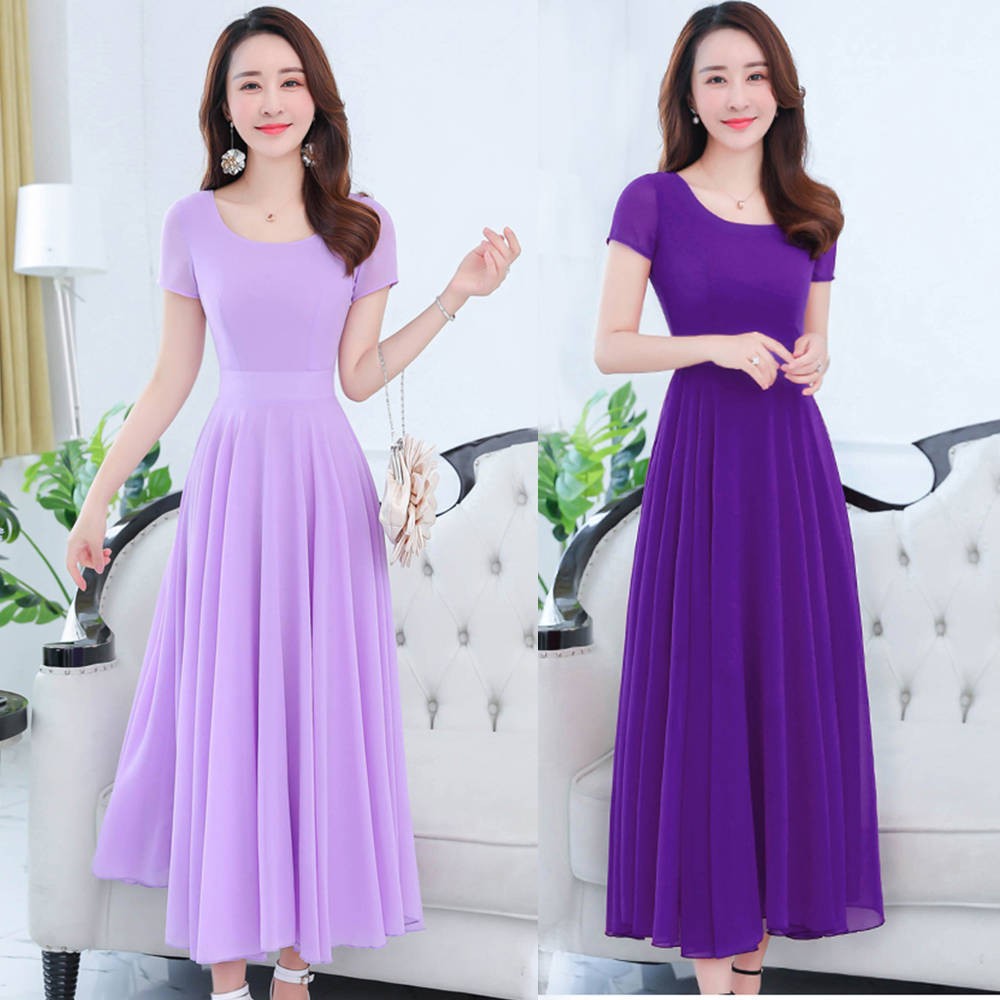 Темпераментное тонкое платье, женская большая шифоновая пляжная юбка, большой размер, длинная танцевальная юбка средней длины, элегантная длинная юбка с темпераментом