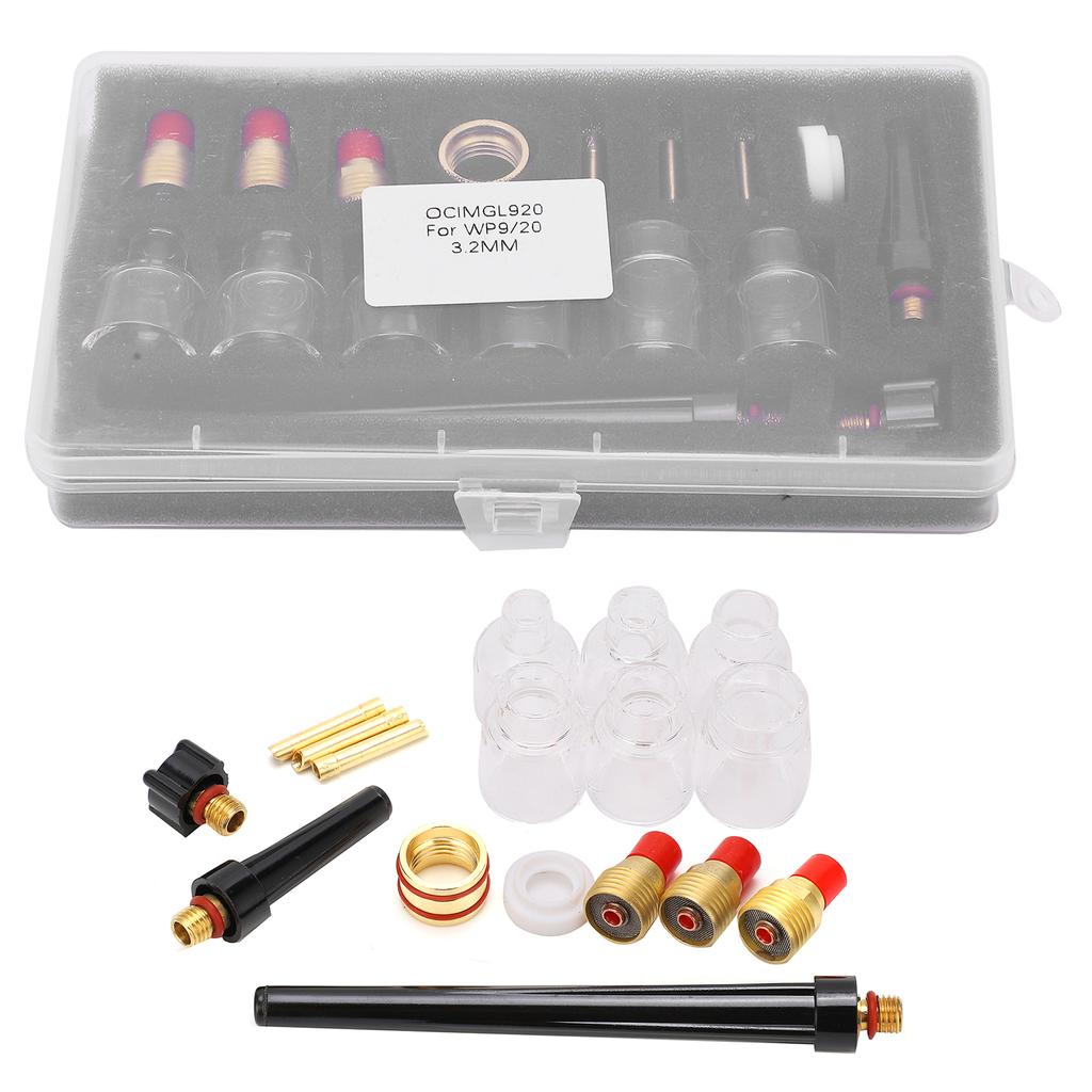 Комплект принадлежностей для сварочной горелки, латунные расходные материалы, стеклянная насадка 2 мм для WP920