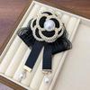 Imitation Pearl Camellia Bow Corsage French Elegant Tie Brooch Mourning Brooch Women Shirt Collar Pins Necktie Jewelry