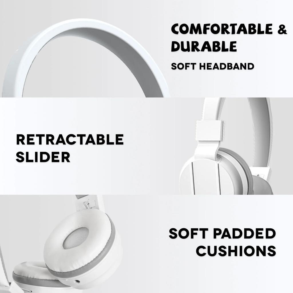 Headphones Wired for School HD Mic Stereo Sound Foldable Headphones for Online Study,3.5mm Jack Wired Cord on-Ear Headset ForPC Phones Tablet Etc