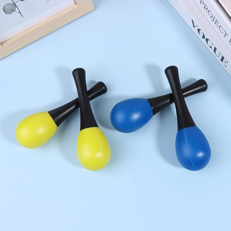 2Pcs Plastic Maracas Sand Hammer Rattle Shaker Percussion Musical Instruments Toys For School Percussion Event