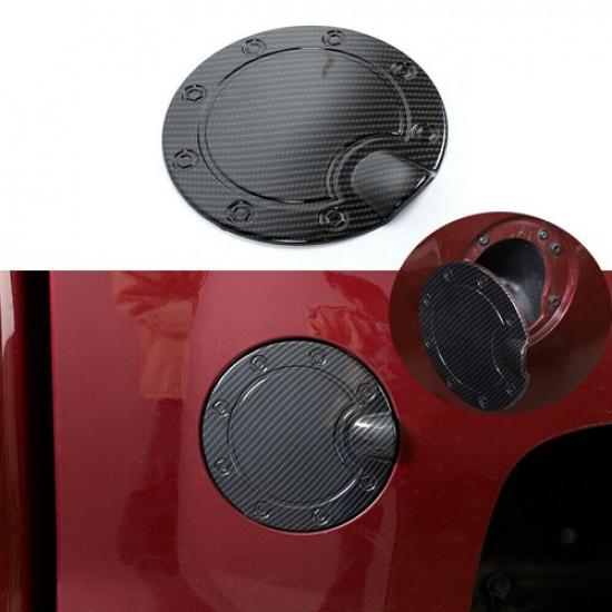Carbon Fiber Door Fuel Filler Tank Gas Cap Cover Trim For Silverado Sierra 14-18