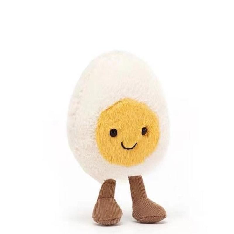 Adorable Boiled Egg Stuffed Toy With Expressive Faces 30cm Tall