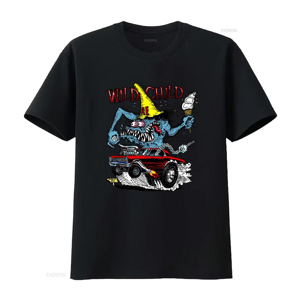 Футболка Ed Big Daddy Roth Rat Fink Hot Rod Wild Child для S 5XL Американская Сделано фанатами Серая винтажная Стиранная Удобная уличная одежда
