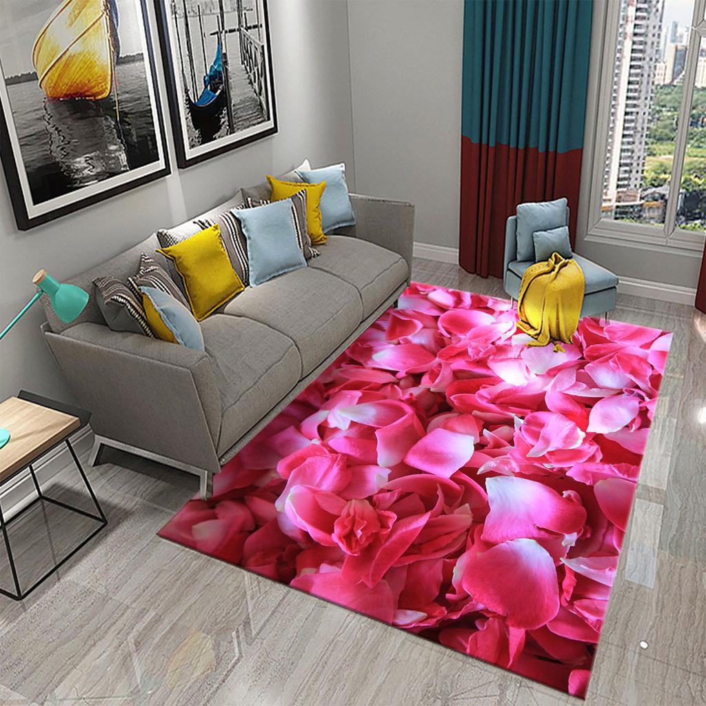 Нескользящий ковер для кухни, ванной комнаты, прихожей, гостиной, спальни, декоративный коврик, красочный ковер с лепестками