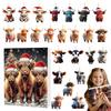 24 Days Christmas Advent Calendar Highland Cow Ornaments 2D Acrylic Cute Animal Christmas Tree Decorations Xmas Countdown Gifts