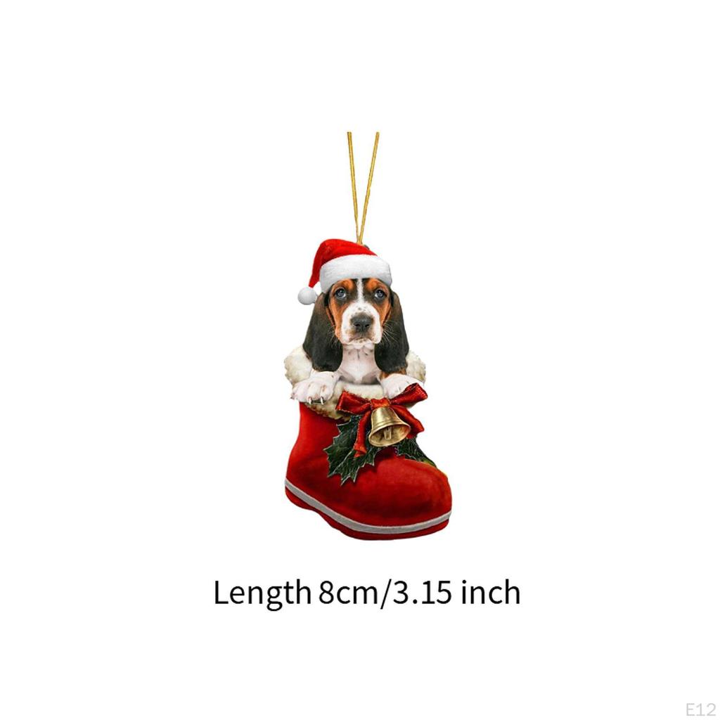 Dog Christmas Hanging Ornament Animal Pendant Crafts Xmas Tree Decoration for Festival