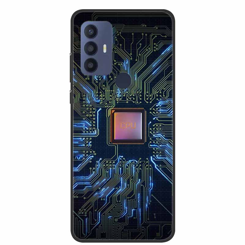 Для чехла TCL 30 SE Мягкий силикон Мраморный ТПУ Черная крышка для телефона TCL 305 306 30SE 6.52'' Задние чехлы для TCL30SE 6165H Coque новый