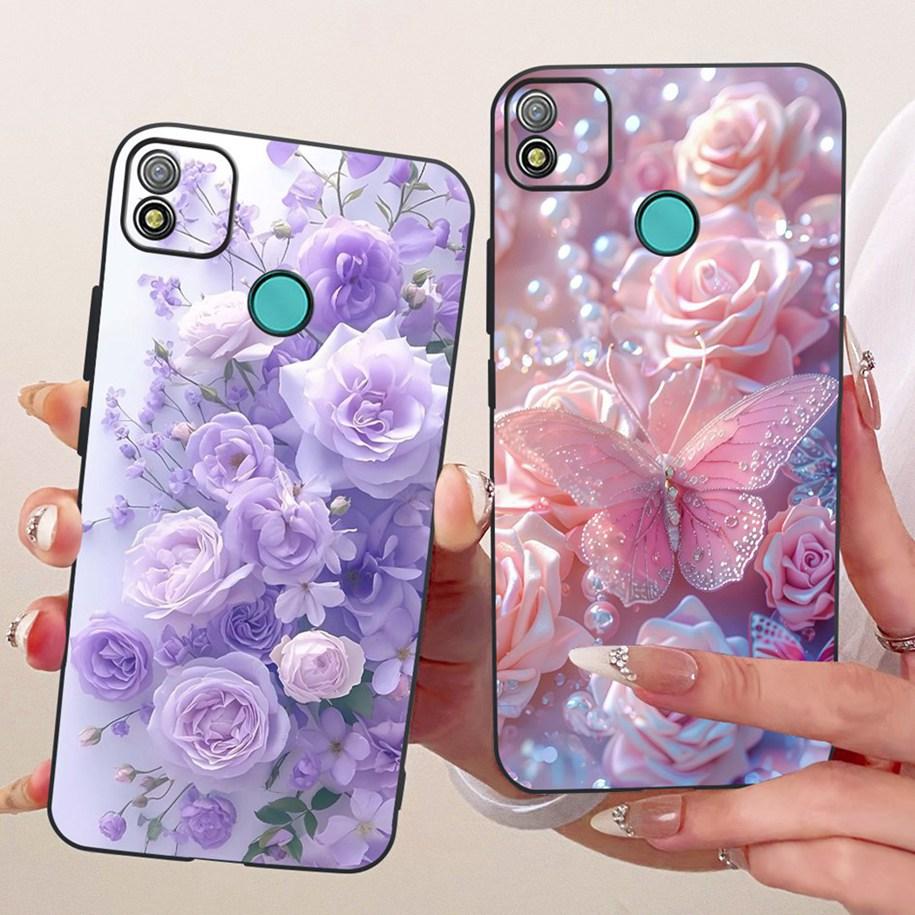 Case For Tecno Pop 4 Cover BC2c BC1s New Fashion Flower Soft Black Silicone Cover For Tecno Pop 4 Lte Pop4 Air Shockproof Bumper
