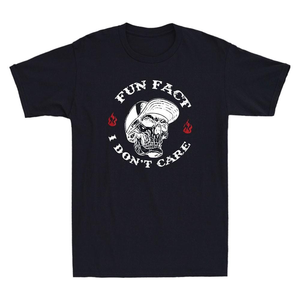 Fun Fact I Dont Care Funny Skeleton Meme Sarcastic Quote Vintage Unisexs Tshirt
