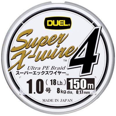 DUEL PE Леска, Нет. 1 Super X-wire 4, 150м, Нет. 1 S, Серебристый, H3581-S
