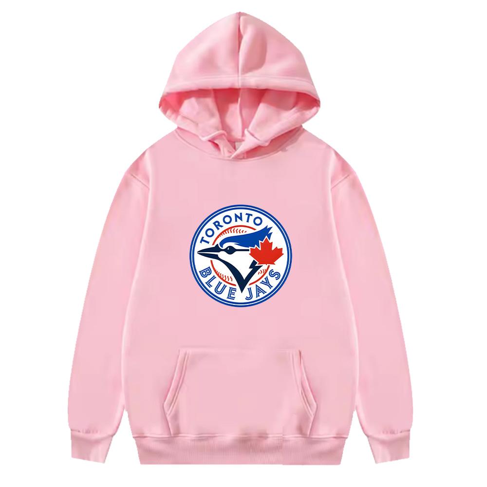 Худи с логотипом бейсбольной команды Toronto Blue Jays Модные свитшоты Осень Зима Худи-пуловер Свободные Одежда в стиле High Street Спортивная одежда