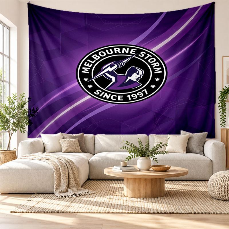 Melbourne Storm Wall Tapestry, Soft Fabric Wall Hanging, Decorative Backdrop For Bedroom Home Wall Art
