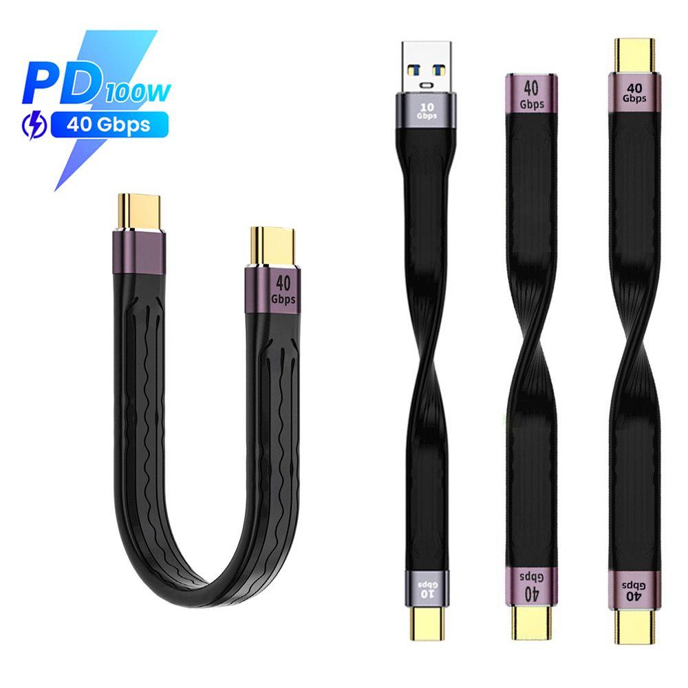 Кабель USB C для ноутбука и мобильного телефона 20 В/5 А 40 Гбит/с короткий кабель USB C PD 100 Вт кабель для быстрой зарядки кабель для передачи данных Type C
