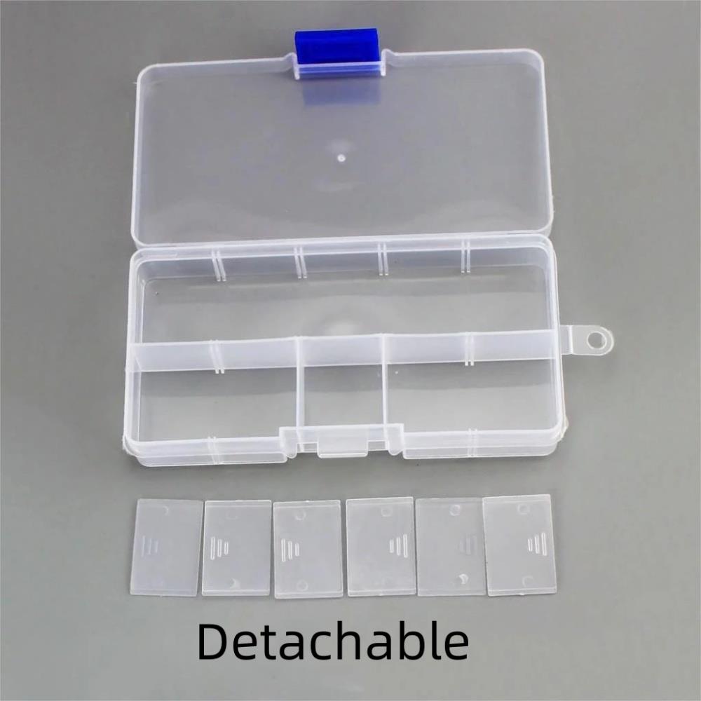 Transparent Storage Container Jewelry Box Clear Plastic Organizer Box Earring Storage Organizer Display Case for Beads 10 Grids