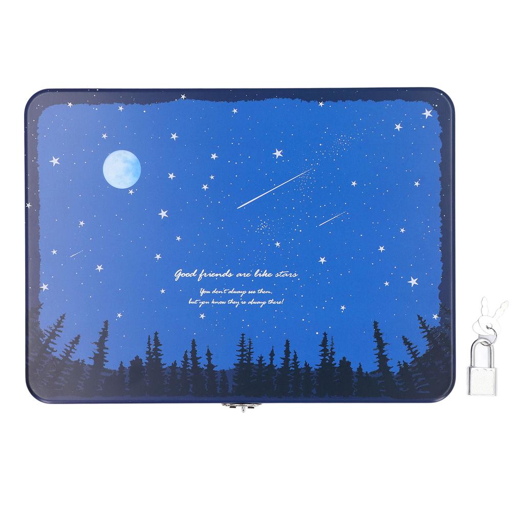 Retro Tinplate Storage Box Large Capacity Multifunctional Portable Vintage Metal Storage Container for Money Gift