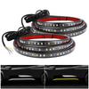 2 X 24" Running Board Side Step Led Light Amber White Turn Signal Drl Strip Bar