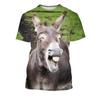 Novelty 3D Animal Donkey Y2k Graphic T Shirts Women Fashion Casual Personality T-shirt Street Short Sleeve Funny T Shirt