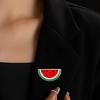 Brooch Pin Lightweight Zinc Alloy Watermelon Shape Badge Smooth Surface Lasers Cut Design Pin Lapel Accessory